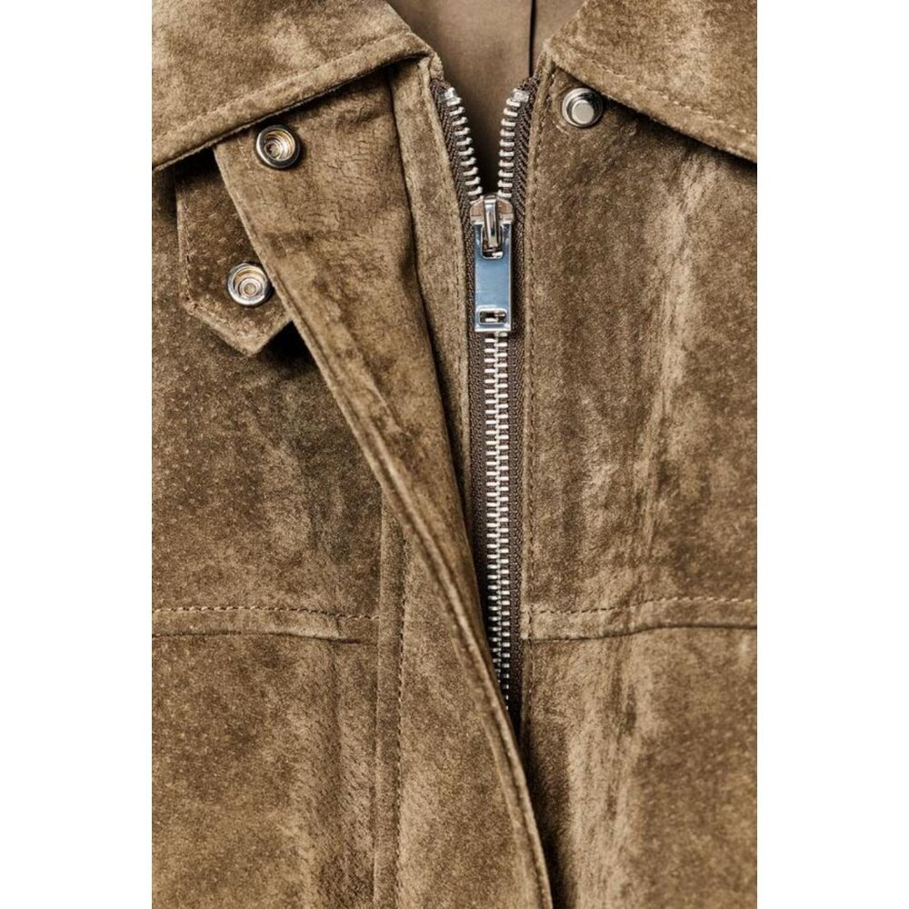 ZARA 100% LEATHER BOMBER JACKET - Picture 10 of 14